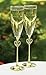 Hortense B. Hewitt 50th Wedding Anniversary Champagne Toasting Flutes, Rhinestone Jeweled Heart, Set of 2