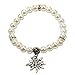 Alpenflüstern Traditional bavarian pearl bracelet Fiona with rhinestones Edelweiss, Ladies costume jewelry, elastic traditional costume bracelet, beaded bracelet, Oktoberfest (cream-white)