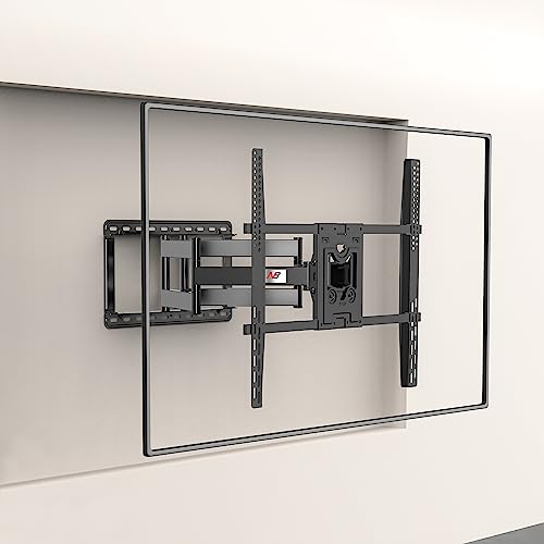 NB North Bayou Soporte de pared para TV de doble brazo resistente con pivote articulado para la mayoría de televisores LED LCD OLED de 75”-110 pulgadas, compatible con VESA, soporta hasta 200 libras