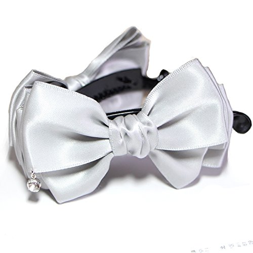 usongs Korean headdress hairpin clip ponytail diamond black trumpet tuba hair accessories banana clip vertical clip bow - Thumbnail 4
