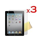 For Apple Ipad 2 / 3 / 4 New Screen Protector with Cleaning Cloth (pack of 3 Anti-Glare)