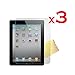 For Apple Ipad 2 / 3 / 4 New Screen Protector with Cleaning Cloth (pack of 3 Anti-Glare)