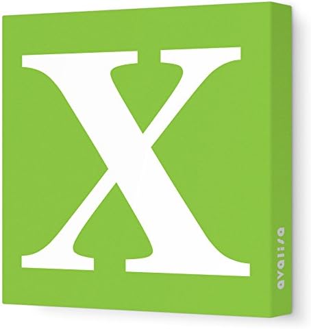 AvalisaStretched Canvas Upper Letter X Nursery Wall Art, Green, 12" x 12"
