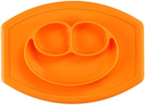 The Eyes And Smile One-Piece Silicone Placemat + Plate All-in-one Placemat for kids suctions to Surface Non-Slip Mat BPA