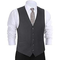 CHAMA Men's Suit Vest Formal Dress Vest 