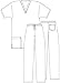 Adar Uniforms Discounted Unisex V-neckline Drawstring Pants Scrub Set - Roomy fit - 701 - Seaspray - S