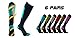 Extreme Fit Copper Compression Socks for Men & Women - made for running, athletics, pregnancy and travel - 6 Pair (Large/X-Large)