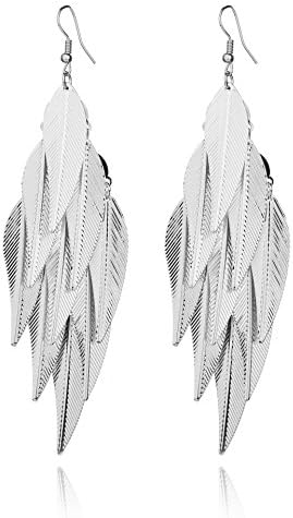 Women's jewery fashion Frosted Earrings for Wedding Party 2 Colors (Sliver) (Leaf(Silver))