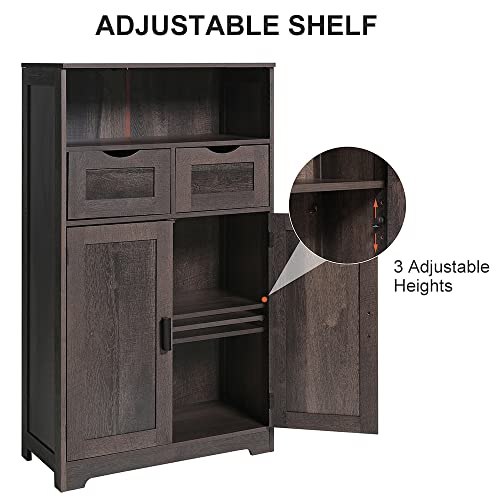 IWELL Storage with 2 Adjustable Drawers & 2 Shelves, 42.5”H x