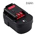 3.6Ah HPB14 Replace for Black and Decker 14.4V Battery Firestorm FSB14 FS140BX A1714 499936-34 499936-35 BD1444L HPD14K-2 CP14KB HP146F2 CDC140AK HP148F2R Cordless Power Tool 2Packs