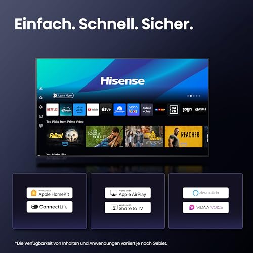 Hisense 100U7Q Fernseher 100 Zoll, 4K Mini LED ULED, Smart TV, Hi-View AI Engine Pro, 165Hz Game Mode Ultra, FreeSync Premium, Built in Subwoofer, Dolby Vision IQ Atmos, Airplay[2025] 10