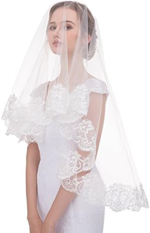 Sunny zeyu 1 LayerShort/Long Wedding Veils Lace Edge Bridal Veil Without Comb