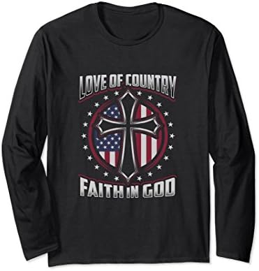 Unisex Patriotic Christian Jesus Cross American Flag Long Sleeve 2XL Black