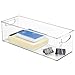 mDesign Plastic Office Supply Organizer - Storage Holder Bin with Handles for Desk Drawer, Cabinet - Pencil, Pen, Envelope and Supplies Container Basket - Ligne Collection - 4 Pack - Clear