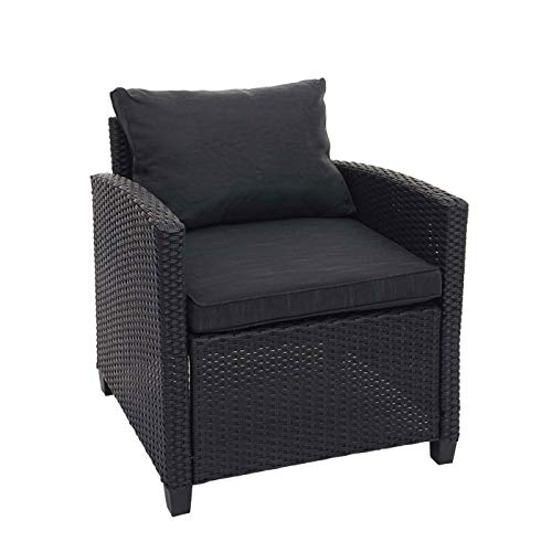 Mendler Poly-Rattan Garnitur HWC-E95, Garten-/Lounge-Set Sitzgruppe, Spun Poly halbrundes Rattan - schwarz, Kissen… – Bild 5