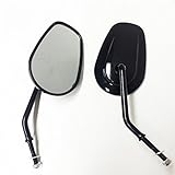 HTTMT MT398-BK Black Rearview Shining Shining Mirrors Compatible with Harley Davidson FLSTC FXDB DYNA FXDF FLSTF 8mm