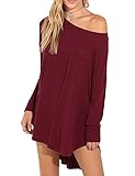 Sarin Mathews Womens Loose T Shirts Home Long Sleeve Casual Hem Top Blouse