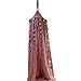 Dix-Rainbow Princess Bed Canopy Net for Kids Baby Bed, Round Dome Kids Indoor Outdoor Castle Play Tent Hanging House Decoration Reading Nook Cotton Mauve Rose