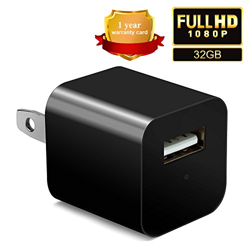 Spy Hidden Camera Full HD 1080P-32GB included USB Hidden Spy Camera Nanny Spy Camera Automatic Recognition Premium Set Home Security