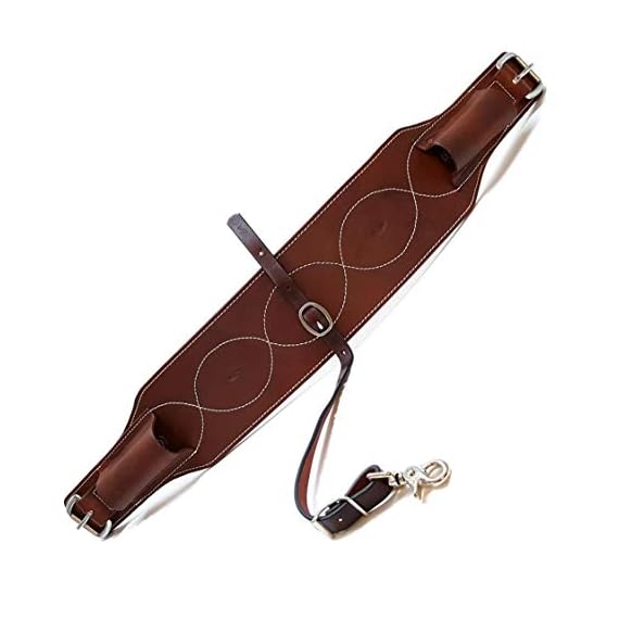 New-5-Western-Premium-Brown-Leather-Rear-Flank-Cinch-WConnector-Strap