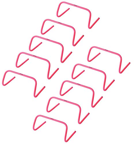 Kosma Pack of 10 Agility Training Fitness Hurdles | Multi-Sport Speed Training Aid with Carry Handle : Size 6 Inch - (Color - Pink)