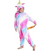 Shingwurle Unisex Kids Unicorn Onesie Girls One Piece Pajamas Halloween Cosplay Costume Sleepwear