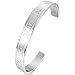 Men's Stainless Steel Bracelet Bangle Cuff Silver Roman Numeral Classic