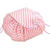 MMR Travel Cosmetic Makeup Bag Work Mat Pouch Case Storage Organizer Large Pink Stripe