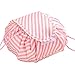 MMR Travel Cosmetic Makeup Bag Work Mat Pouch Case Storage Organizer Large Pink Stripe