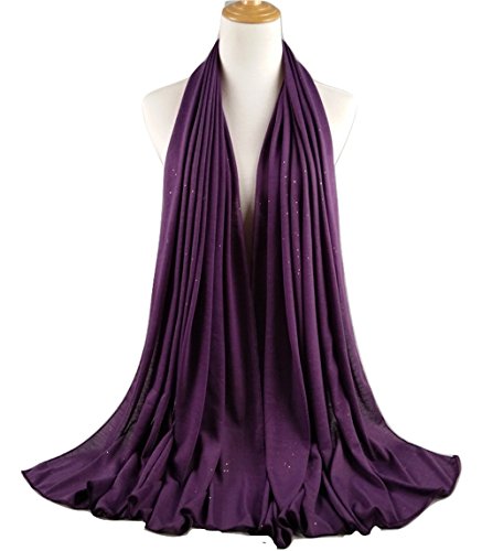 Plain maxi jersey glitter sparkle shine hijab women s s…