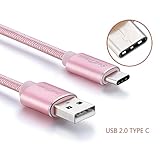 Type C Cable, Swiftrans 6.6 Ft (2M) Braided Sync & Charging Cable with Reversible Connector for New Macbook 12 inch, ChromeBook Pixel, Nexus 5X, Nexus 6P, Nokia N1 Tablet, OnePlus 2 (Rose gold)