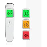 Non Contact Infrared Thermometer for Adults & Kids – Digital Forehead Thermometer with Fever Alarm, Silent Mode, Colour LCD D