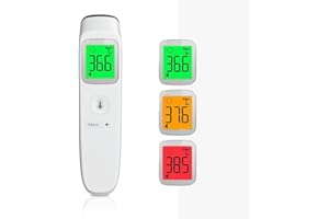 Non Contact Infrared Thermometer for Adults & Kids – Digital Forehead Thermometer with Fever Alarm, Silent Mode, Colour LCD D