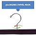 JS HANGER Pants Hangers 10 Pack High Grade Wooden Skirt Hangers with Clips Space Saving Jean Hangers, Extra Smooth Walnut Finish