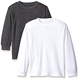 American Hawk Big Boys' 2 Pack: Long Sleeve Thermal Tops, Charcoal/White, 10/12