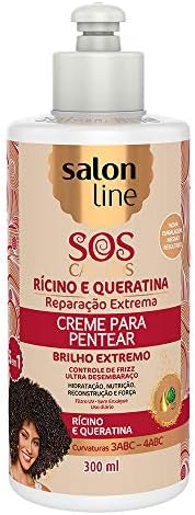 Salon Line Creme Para Pentear SOS Rícino Queratina  (7898623952324)