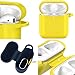 Airpods Case, Music tracker Protective Thicken Airpods Cover Soft Silicone Chargeable Headphone Case with Anti-Lost Carabiner for Apple Airpods 1&2 Charging Case (Yellow)