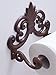 Comfify Fleur De Lis Cast Iron Toilet Paper Roll Holder - Cast Iron Wall Mounted Toilet Tissue Holder - European Victorian Design - 7.9x4.3x6.3 - with Screws and Anchors - Rust Brown
