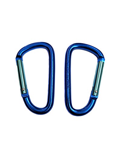 Gold Lion Gear 12 Pack - 3" Blue Aluminum Carabiner D Shape Buckle Pack, Keychain Clip, Spring Snap Key Chain Clip Hook Buckle (Blue 3" (12 Pack)) - Thumbnail 7