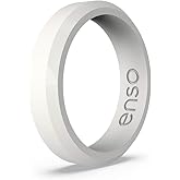 Enso Rings Bevel Thin Silicone Wedding Ring – Hypoallergenic Unisex Stackable Wedding Band – Comfortable Minimalist Band – 5.08mm Wide, 2.16mm Thick