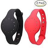 Misfit Shine 2 Wristband By Allrun, 2pcs Replacement Wrist Band Strap For Misfit Shine 2 (No tracker, Replacement Bands Only) (Black&Red)