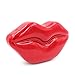 Women Acrylic Lips-shaped Evening Bags Purses Clutch Vintage Banquet Handbag (Red)