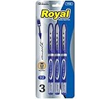 BAZIC Royal Blue Rollerball Pen (3/Pack)