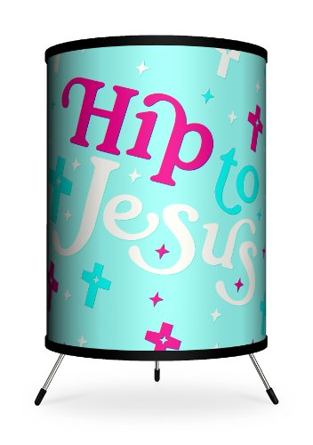 Lamp-In-A-Box Tri-Tgn-Hipbl This Is The Good News Hip To Jesus Blue Tripod Lamp 8" X 8" X 14"