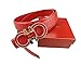 FutureUp Fashion Belt Adjustable Belt Red Genuine Leather Belt (Red, 125cm（38