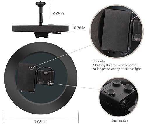 Solar Fountain, Solar Powered Bird Bath Fountain Pump 1.4W Solar Panel Kit Water Pump,Outdoor Watering Submersible Pump for Pond, Pool, Garden, Fish Tank, Aquarium - Thumbnail 4