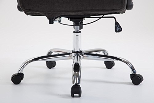 CLP-Sedia-Ufficio-Thor-XXL-in-Stoffa-Poltrona-Studio-Carico-Max-150-kg-I-Sedia-Pc-Ergonomica-Imbottita-e-Regolabile-in-Altezza-I-Sedia-da-Scrivania-con-Ruote-e-Alto-Schienale-Grigio-Scuro