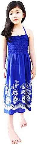 韓国子供服 子供マキシワンピース キャミソールドレス 女の子マキシワンピース ホルターネックワンピース 100 ロイヤルブルー フォーマル 通販 Amazon