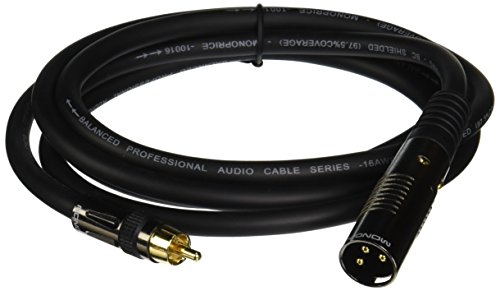 Monoprice 104777 6-Feet Premier Series XLR Male to RCA Male 16AWG Cable