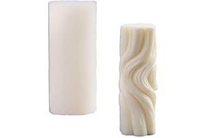 Tone Fun Water Ripple Cylinder Shape Candle Silicone Molds for Making Candle, Resin, Aromatherapy Candles, Handmade Wax Soap, Home Decor, Craft